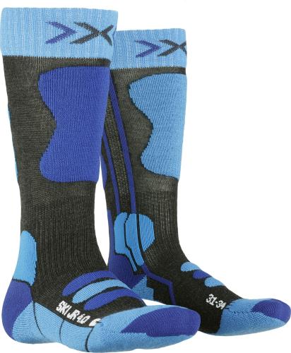 X-SOCKS Ski 4.0 Kinder - anthracite melange / electric blue (Grösse: 24-26) von X-SOCKS