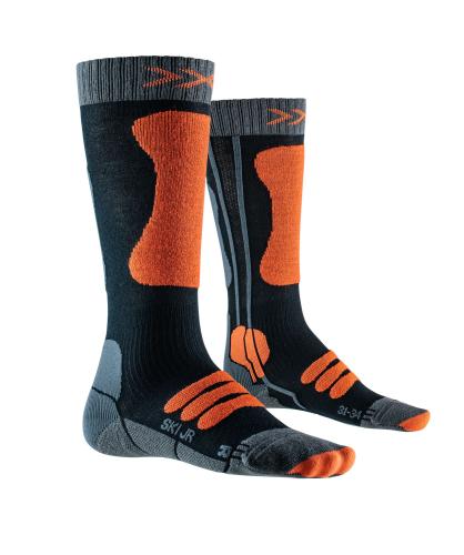 X-SOCKS Ski 4.0 Kinder - anthracite melange / x-orange (Grösse: 24-26) von X-SOCKS