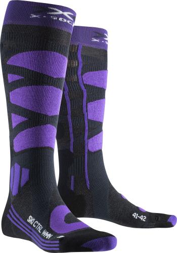 X-SOCKS Ski Control 4.0 Damen - charcoal melange / purple (Grösse: 35-36) von X-SOCKS