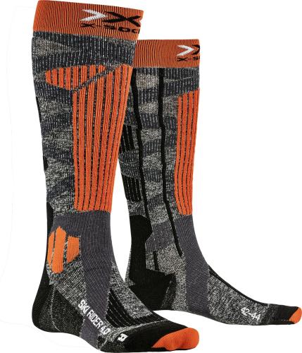 X-SOCKS Ski Rider 4.0 Unisex - stone grey melange / x-orange (Grösse: 39-41) von X-SOCKS