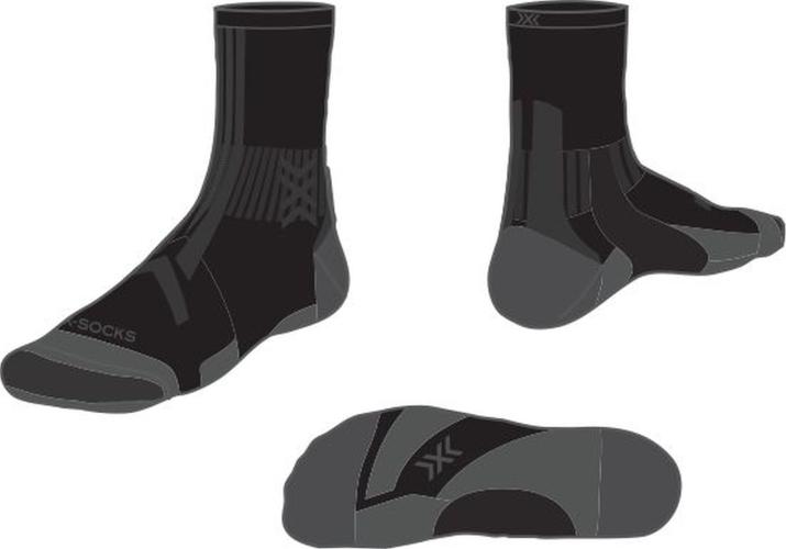 X-SOCKS Trail Run Discover Crew - black charcoal (Grösse: 35-38) von X-SOCKS