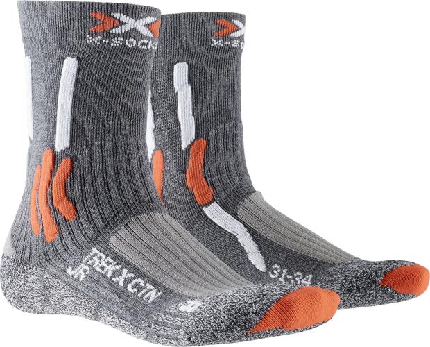 X-SOCKS Trek X CTN Kinder - stone grey melange / x-orange (Grösse: 24-26) von X-SOCKS