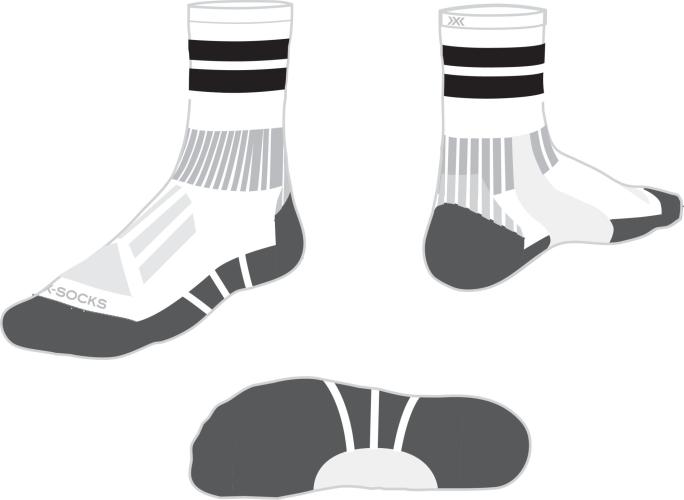 X-SOCKS Unisex Core Natural Graphics Crew - arctic white pearl grey (Grösse: 35-38) von X-SOCKS