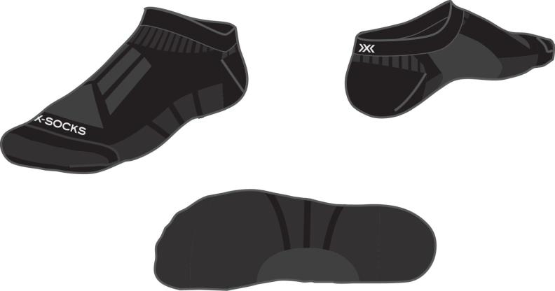 X-SOCKS Unisex Core Sport low cut - opal black arctic white (Grösse: 35-38) von X-SOCKS