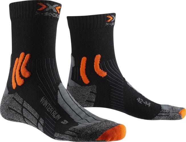 X-SOCKS Winter Run 4.0 Unisex - black / dark grey melange / x-orange (Grösse: 35-38) von X-SOCKS