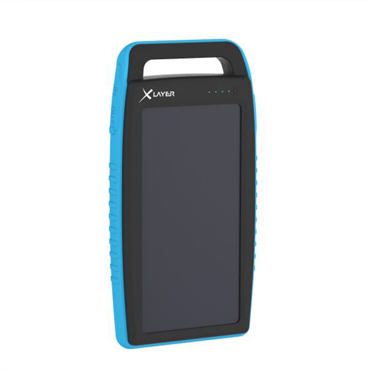 XLAYER Akku-Ladestation »XLayer Powerbank Plus Solar 15'000mAh, schwarz/blau, USB, 5V/2A & 5V/1A«