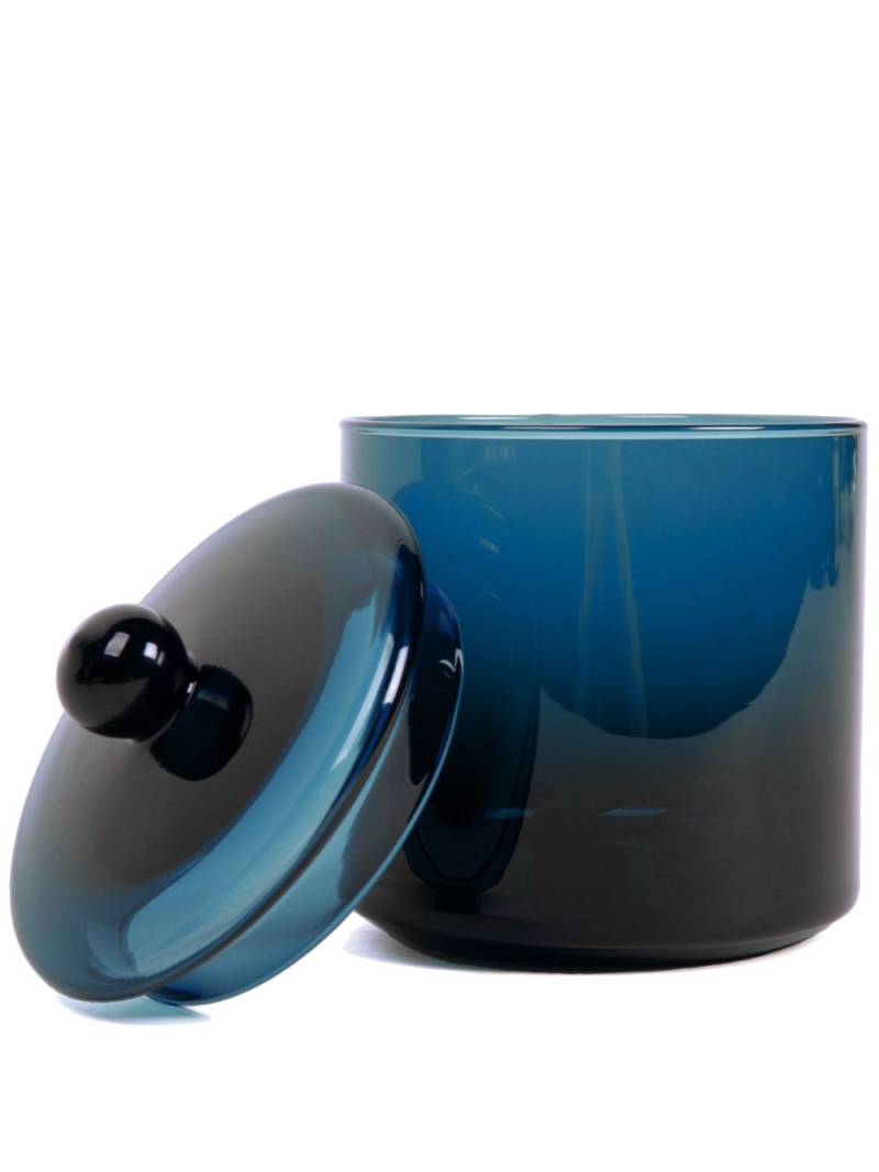 XLBoom medium Mika glass container (10cm x 16cm) - Blue von XLBoom