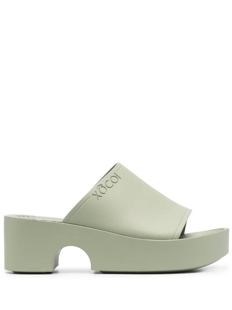 XOCOI 60mm open-toe mules - Green von XOCOI