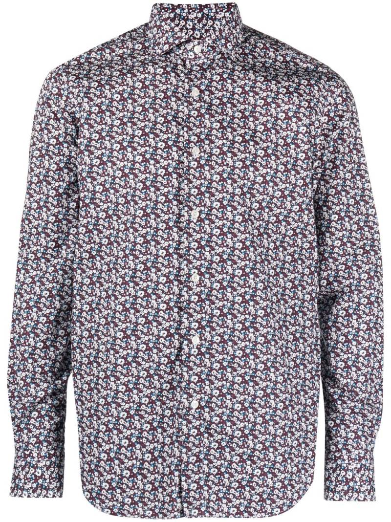 Xacus floral-print cotton shirt - Red von Xacus