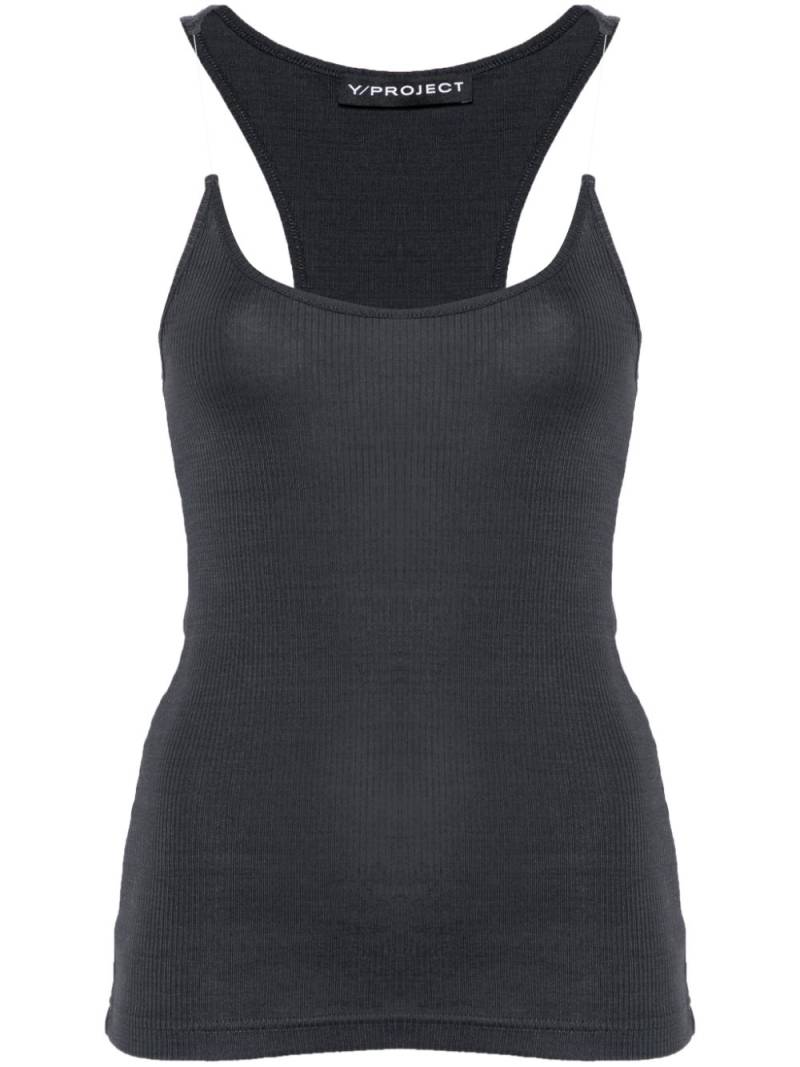 Y/Project Invisible Strap ribbed tank top - Grey von Y/Project