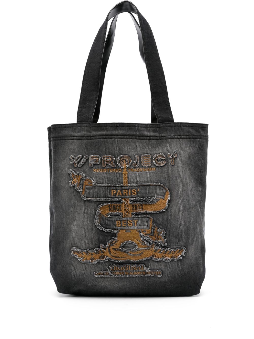 Y/Project Paris' Best denim tote bag - Black von Y/Project