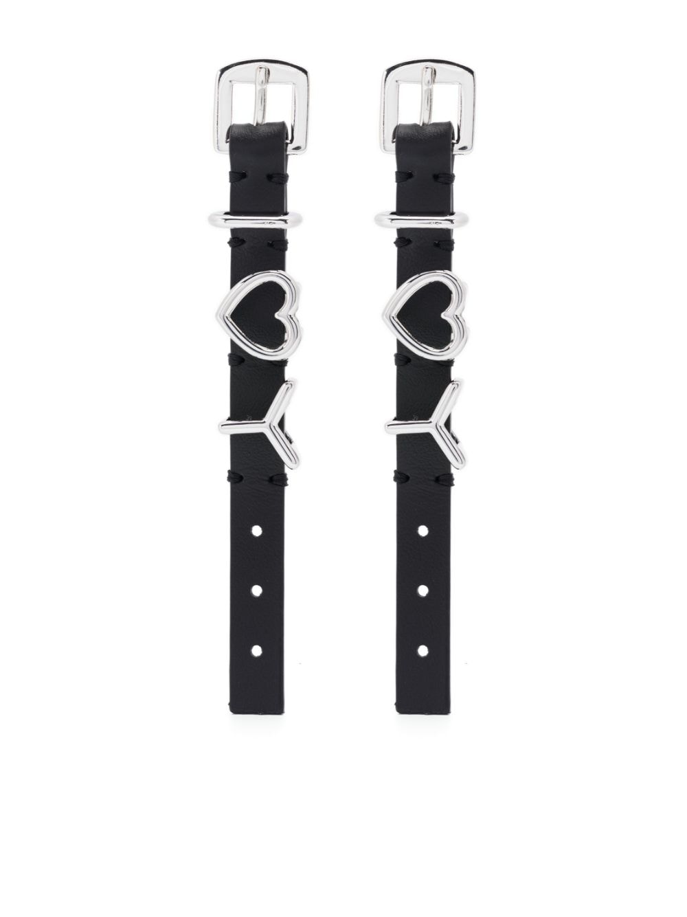 Y/Project belt-shape calf-leather earrings - Black von Y/Project