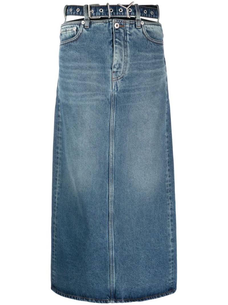 Y/Project belted organic-cotton denim skirt - Blue von Y/Project