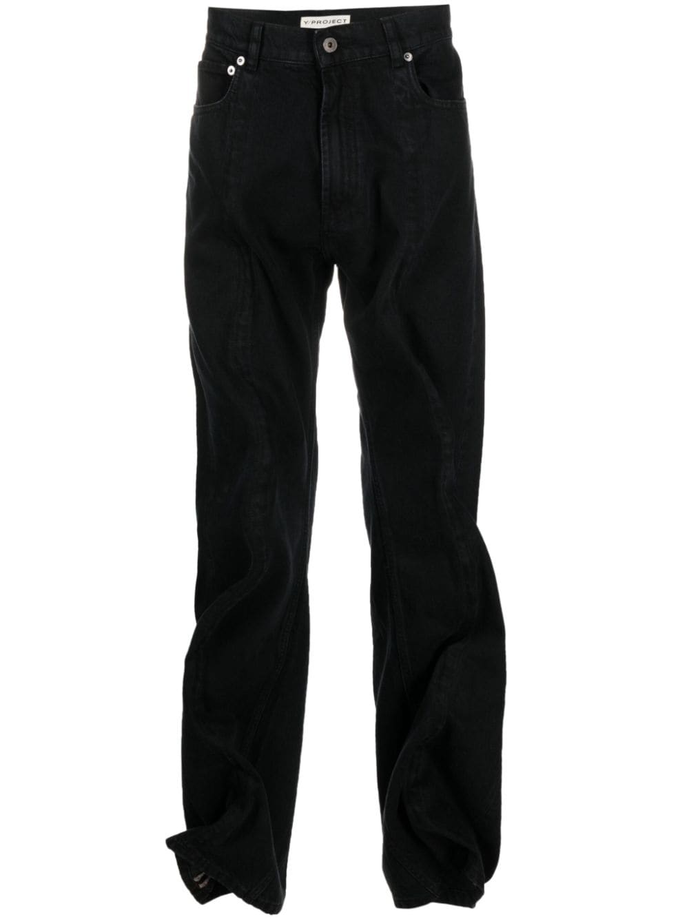 Y/Project crinkle straight-leg jeans - Black von Y/Project