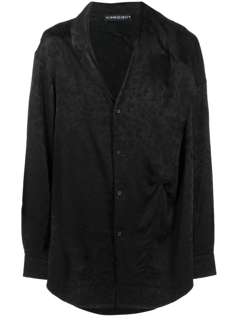 Y/Project floral-print satin shirt - Black von Y/Project