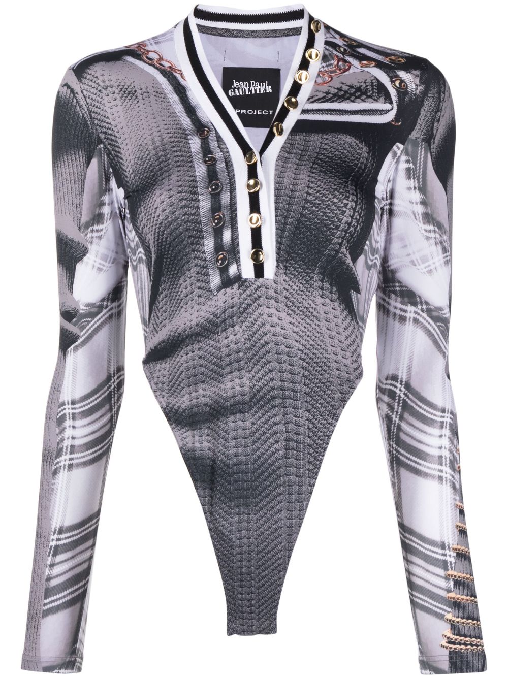 Y/Project graphic-print bodysuit - Black von Y/Project