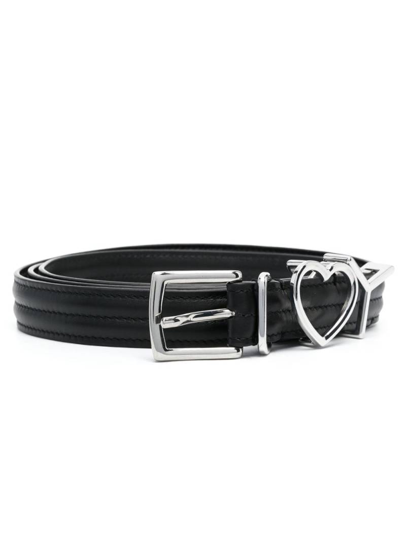 Y/Project heart logo-plaque leather belt - Black von Y/Project