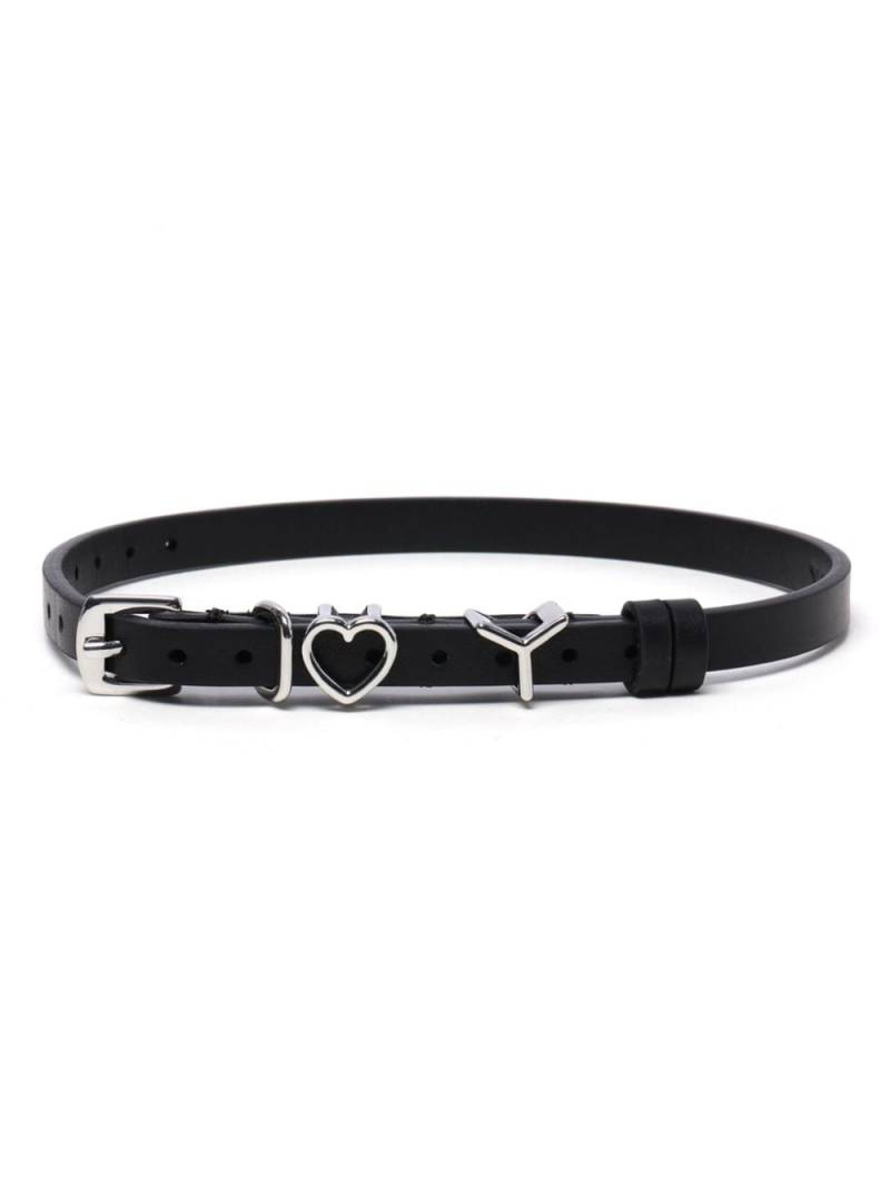 Y/Project heart-plaque leather choker - Black von Y/Project