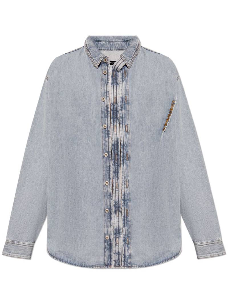 Y/Project logo-embroidered denim shirt - Blue von Y/Project