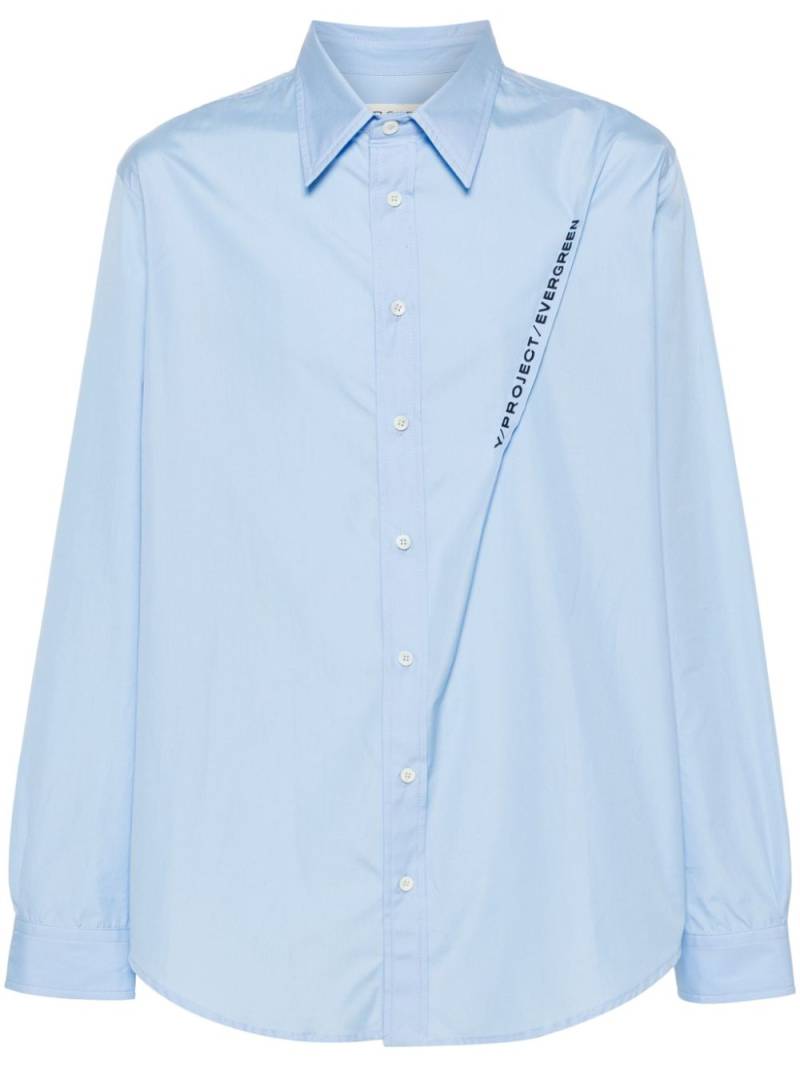 Y/Project logo-embroidered poplin shirt - Blue von Y/Project