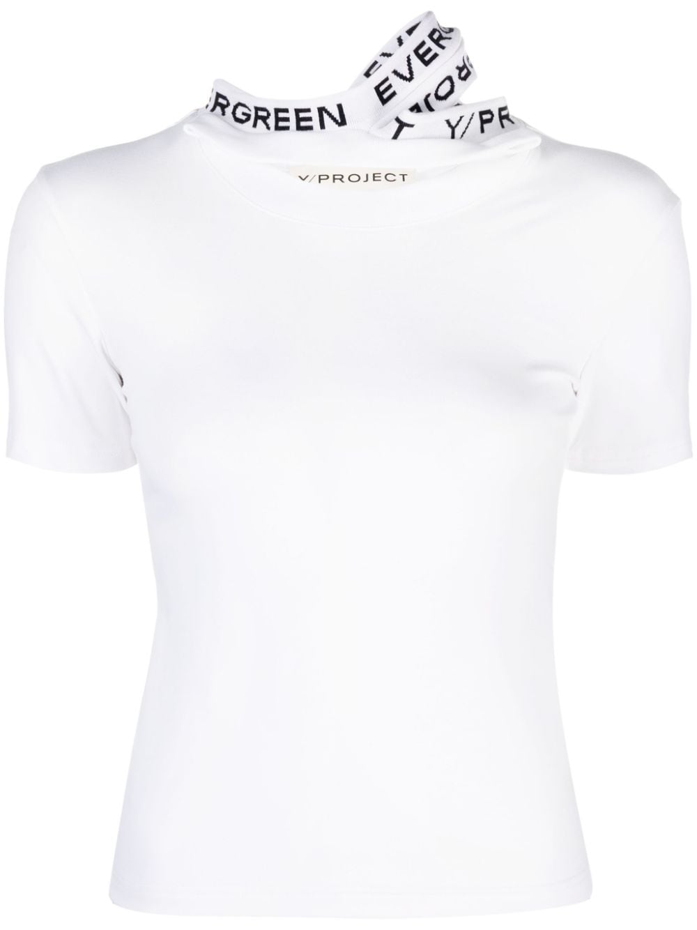 Y/Project logo-jacquard triple-collar T-shirt - White von Y/Project