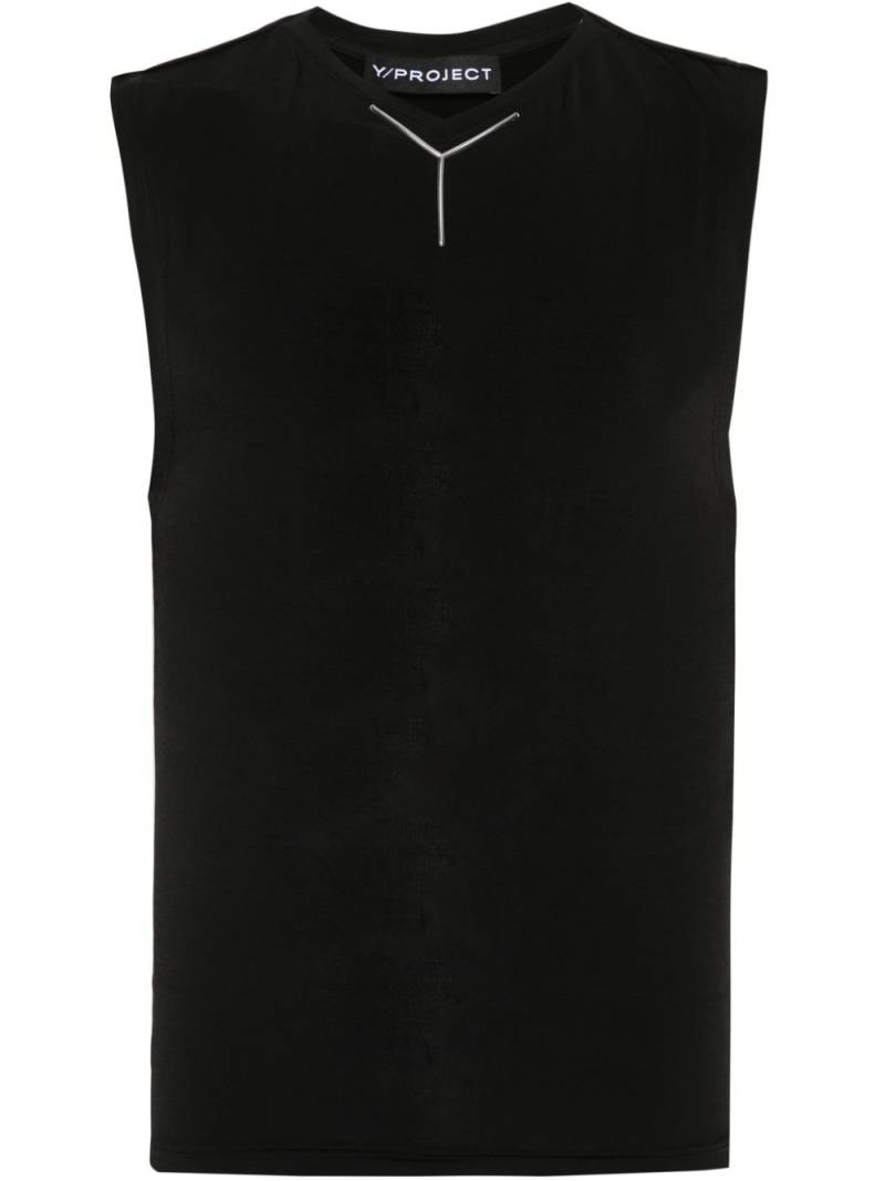 Y/Project logo-plaque tank top - Black von Y/Project