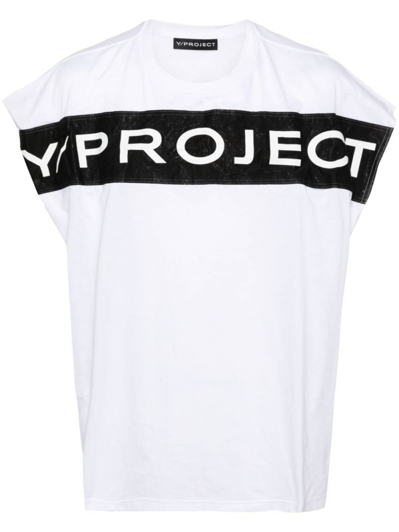 Y/Project logo-print cotton tank top - White von Y/Project