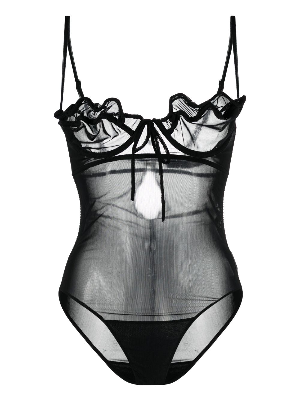 Y/Project sheer-construction underwired bodysuit - Black von Y/Project