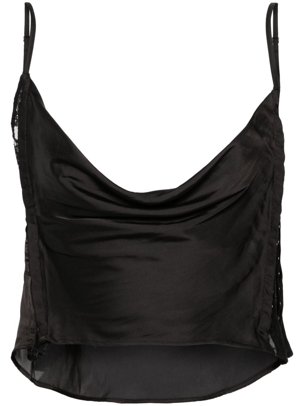 Y/Project sheer-lace draped top - Black von Y/Project