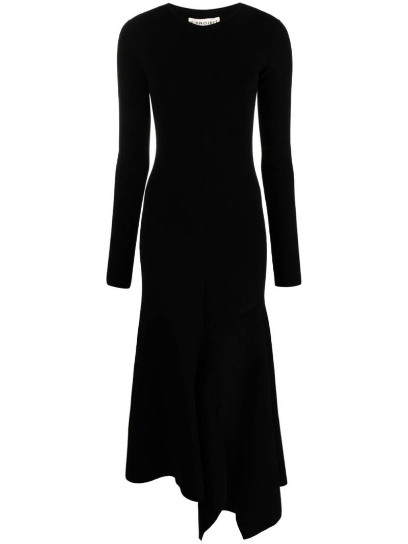 Y/Project side-slit long-sleeve midi dress - Black von Y/Project