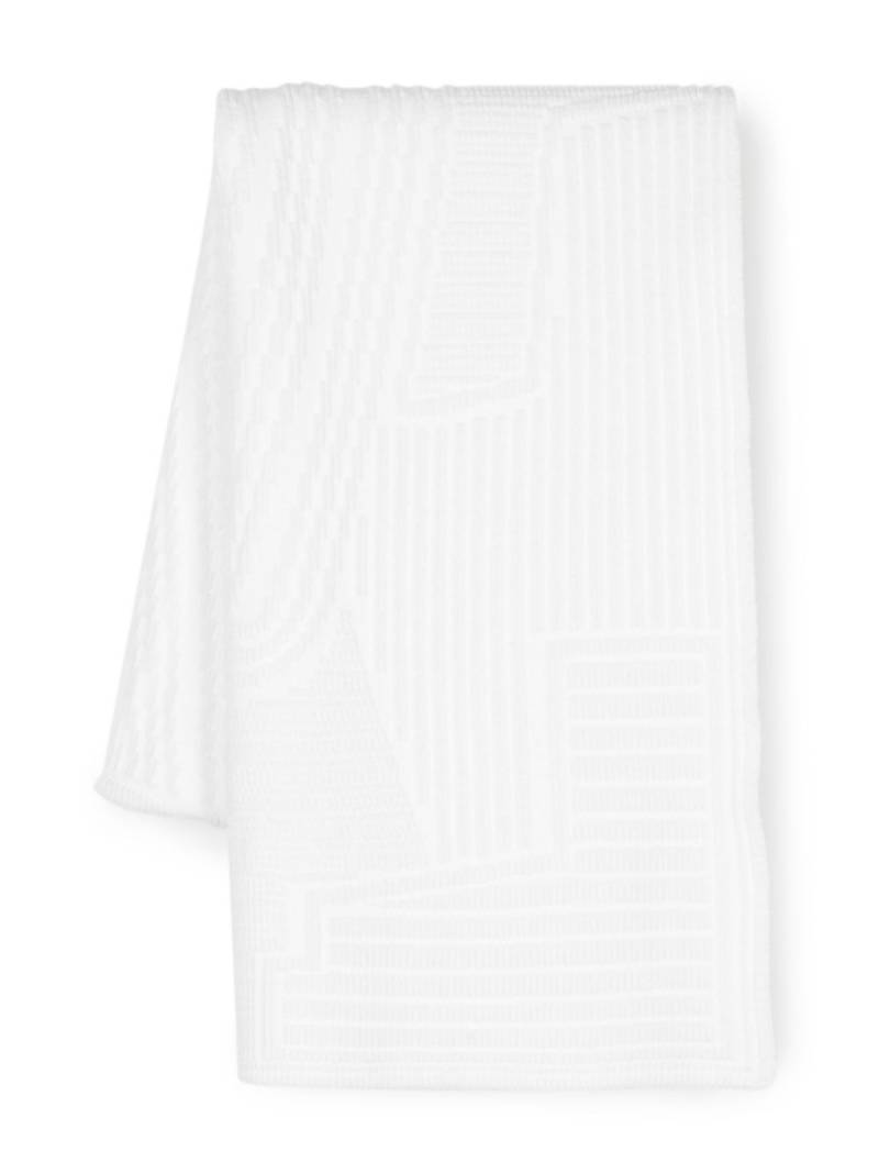 Y-3 Engineered debossed-logo scarf - White von Y-3