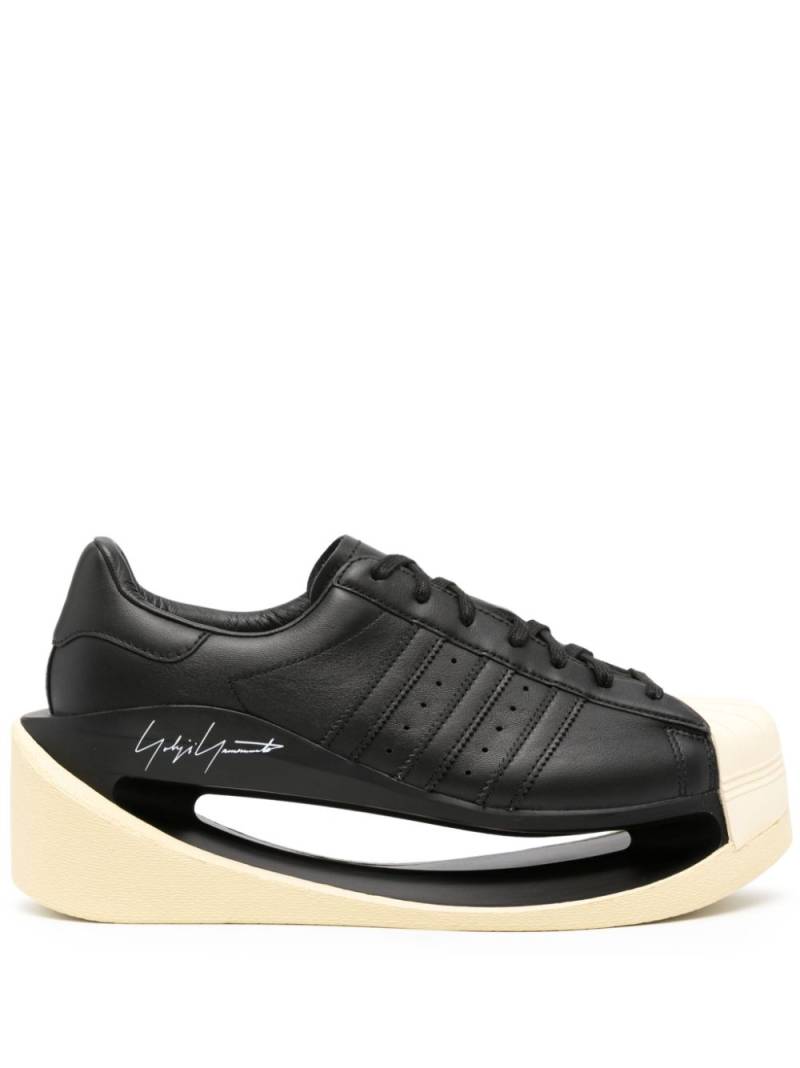 Y-3 cut-out lace-up sneakers - Black von Y-3