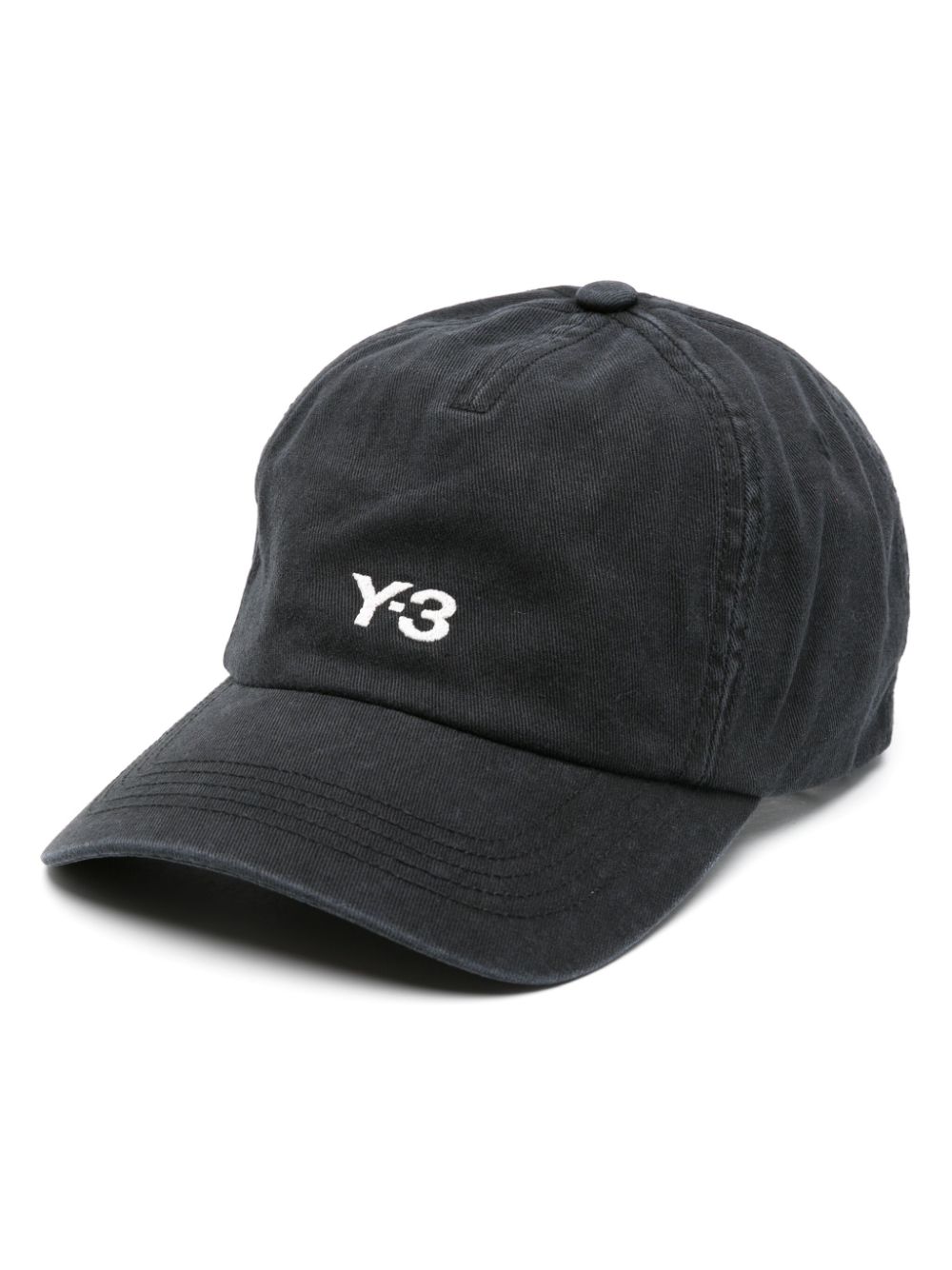 Y-3 embroidered-logo cotton baseball cap - Black von Y-3