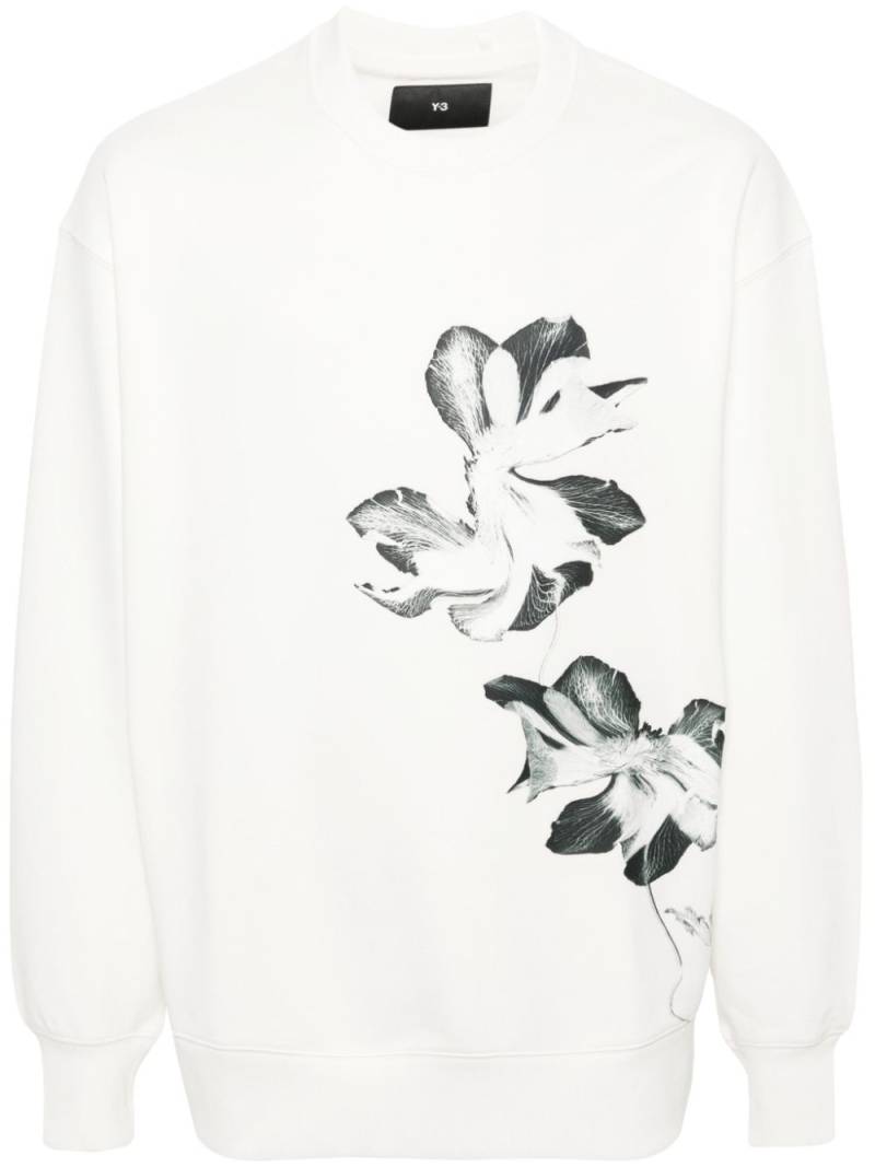 Y-3 floral-print drop-shoulder sweatshirt - White von Y-3