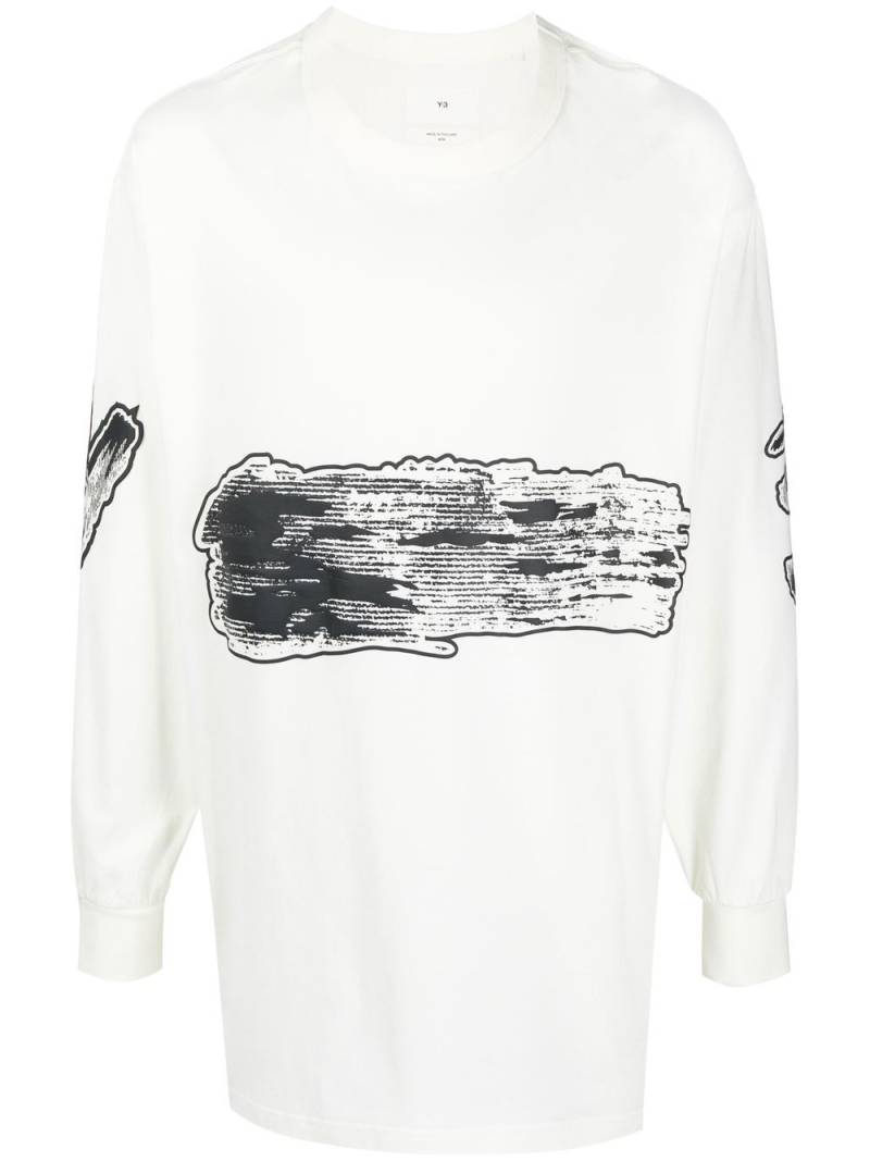 Y-3 graphic-print cotton T-shirt - White von Y-3