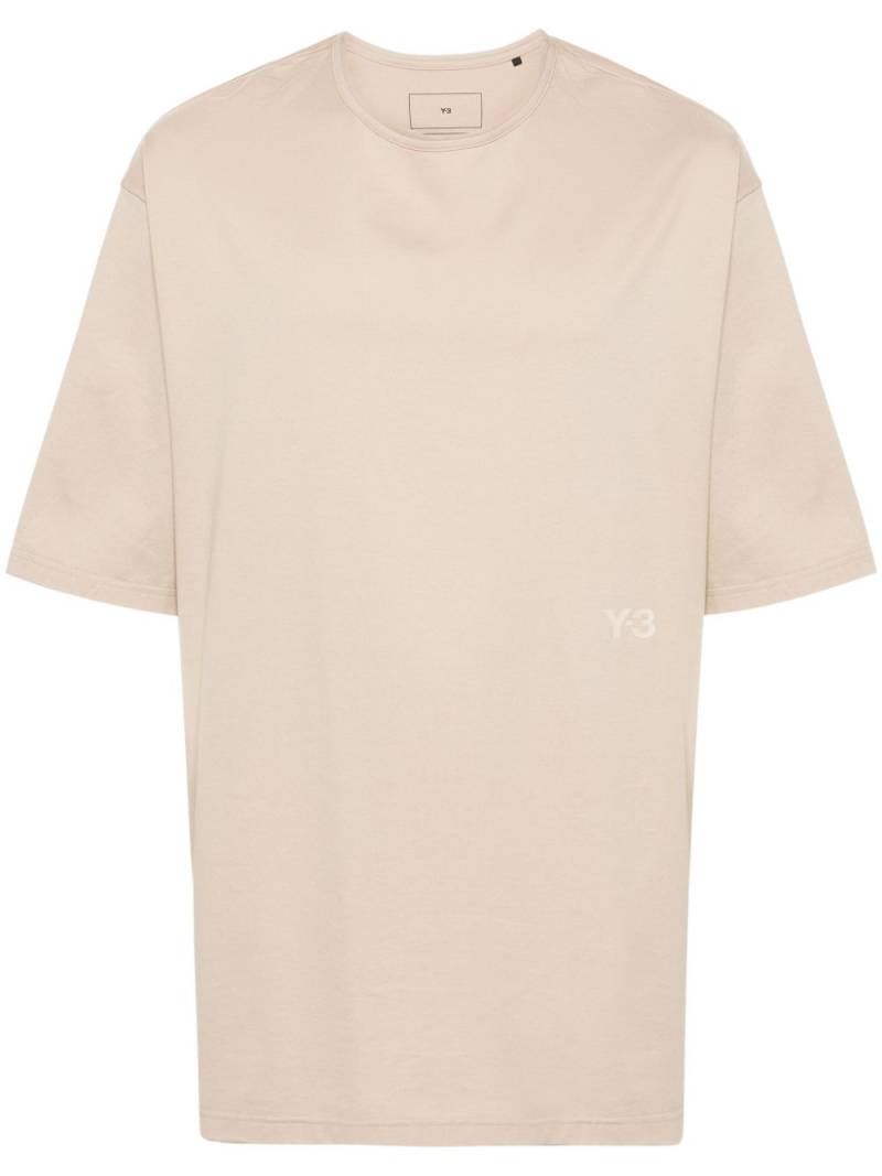 Y-3 logo-appliqué cotton T-shirt - Brown von Y-3