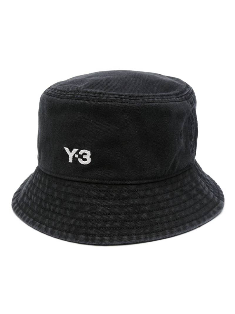 Y-3 logo-embroidered cotton hat - Black von Y-3