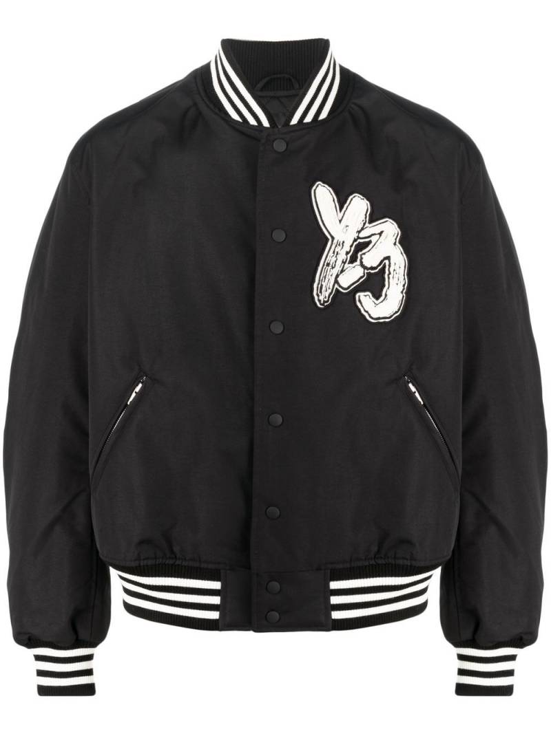 Y-3 logo-patch bomber jacket - Black von Y-3