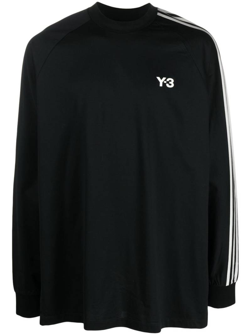 Y-3 logo-print 3-Stripes sweatshirt - Black von Y-3