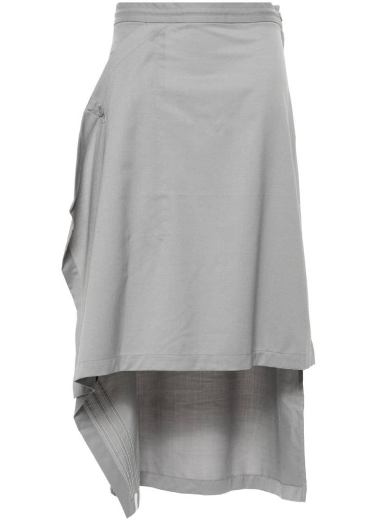 Y-3 logo-print asymmetric skirt - Grey von Y-3