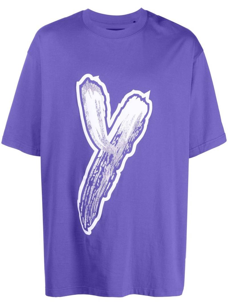 Y-3 logo-print cotton T-shirt - Purple von Y-3