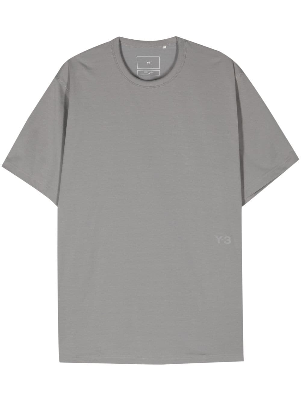 Y-3 logo-print cotton-blend T-shirt - Grey von Y-3