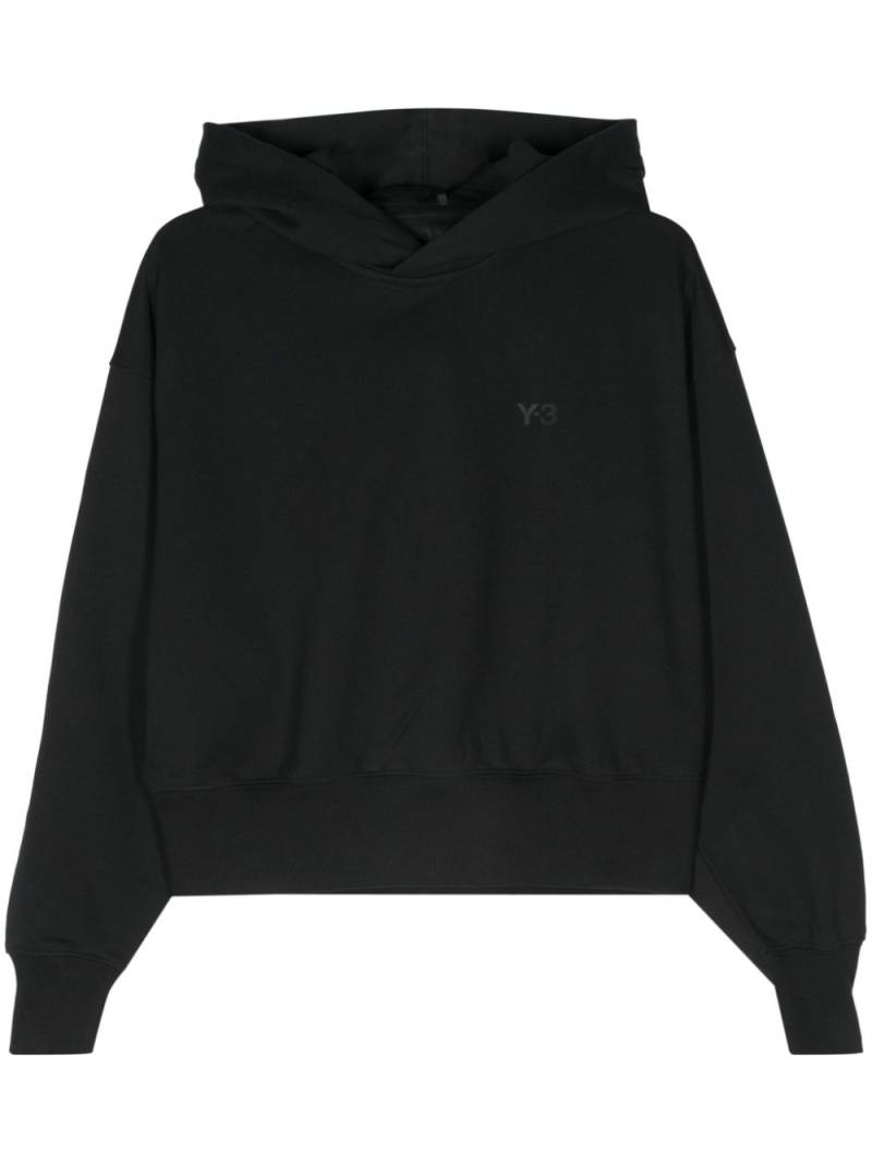 Y-3 logo-print cotton hoodie - Black von Y-3