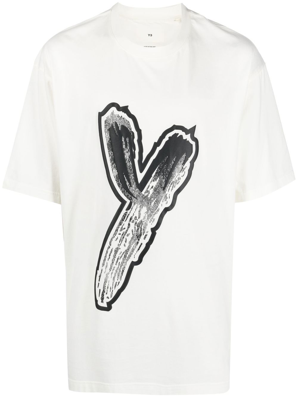 Y-3 logo-print crew neck T-shirt - White von Y-3