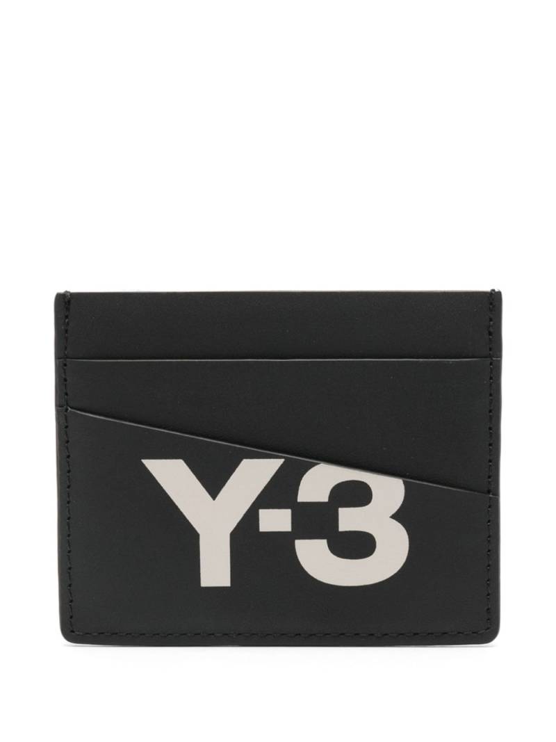 Y-3 logo-print leather cardholder - Black von Y-3