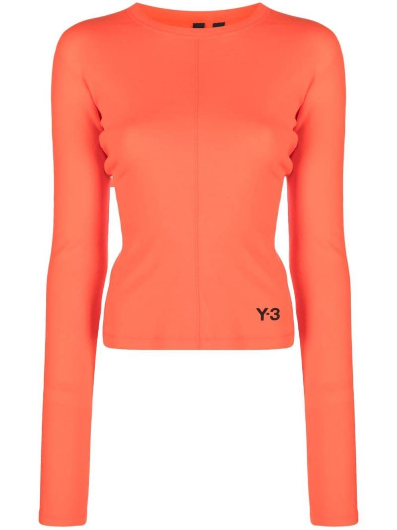 Y-3 logo-print organic cotton T-shirt - Orange von Y-3