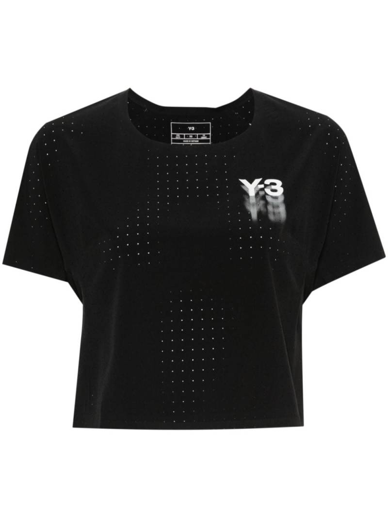 Y-3 logo-printed cropped T-shirt - Black von Y-3