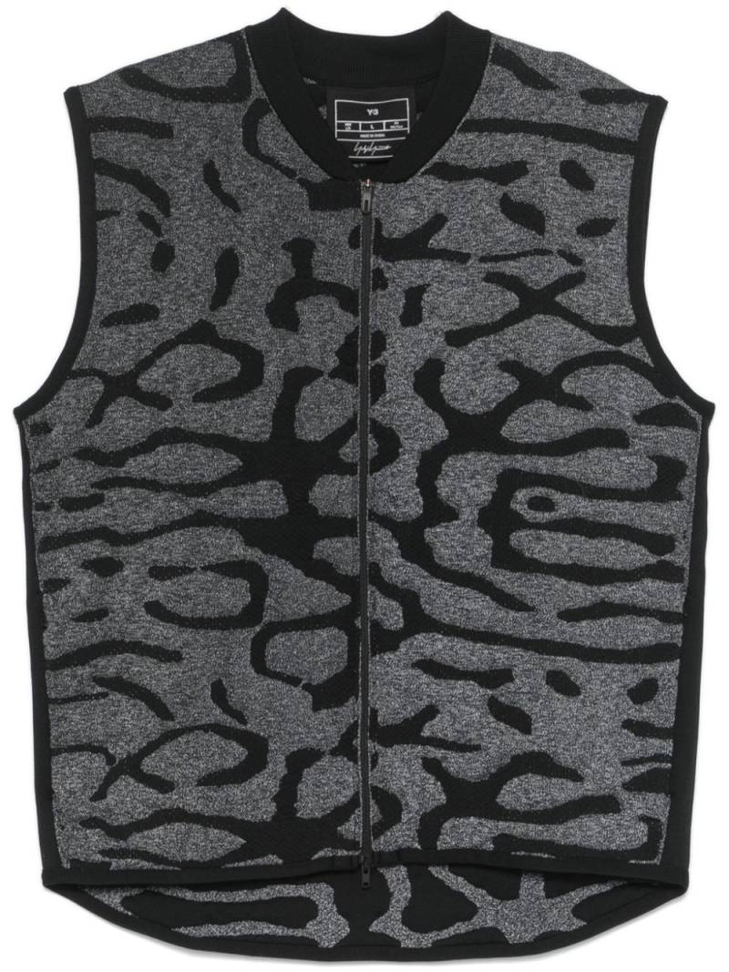 Y-3 patterned-jacquard gilet - Black von Y-3