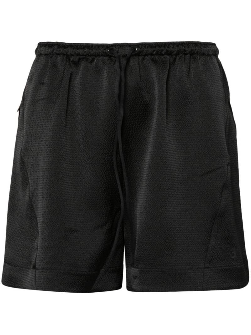 Y-3 seersucker-texture track shorts - Black von Y-3