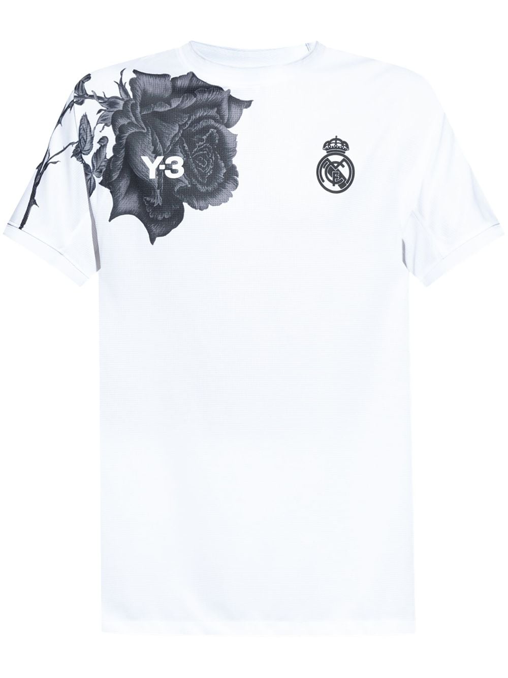 Y-3 x Real Madrid Warm Up rose-print T-shirt - White von Y-3